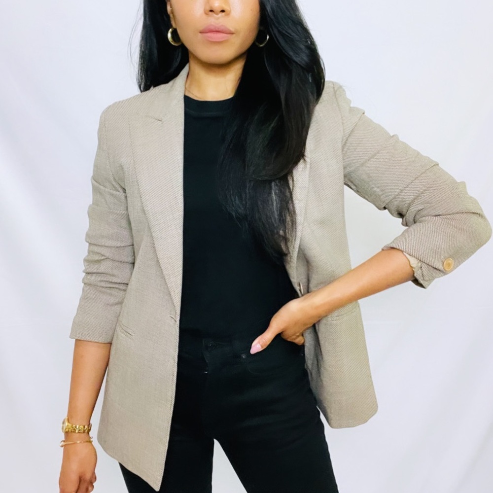 MaxMara | Brown Virgin Wool Blend Single Button Blazer